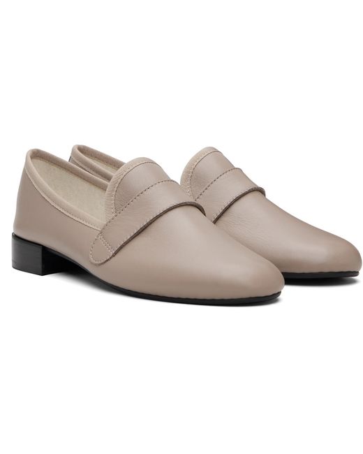 Repetto Black Taupe Michael Rubber-Sole Loafers