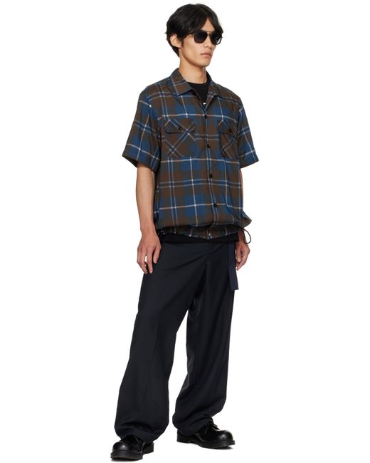 Sacai Blue Plaid Shirt for men
