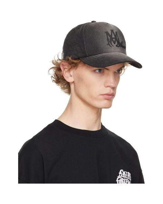 Amiri Blue 'Ma' Script Canvas Cap for men