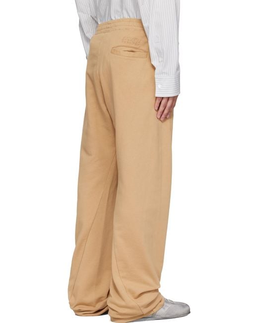 MM6 by Maison Martin Margiela Natural Tan Drawstring Sweatpants for men