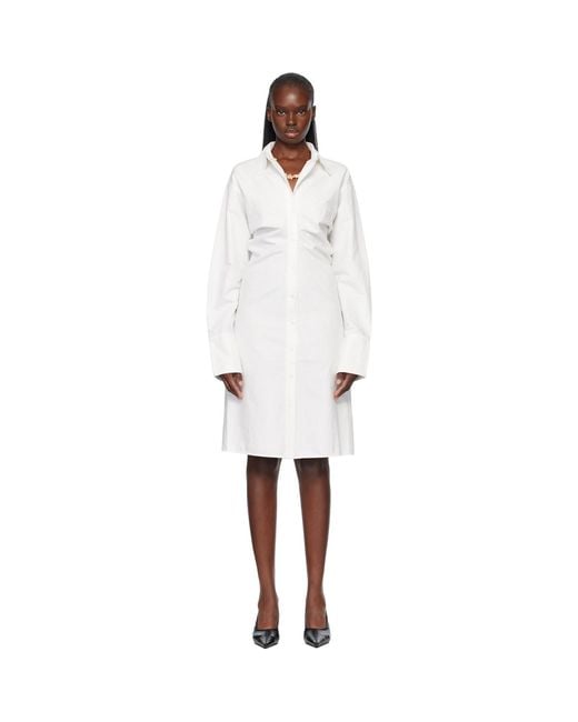Totême Black Slouch Cotton Shirt Midi Dress
