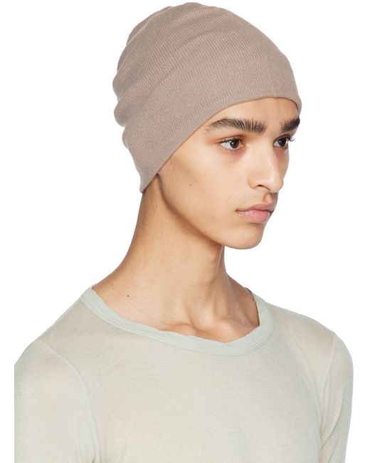 Label Under Construction Natural Taupe Cocoon Beanie for men