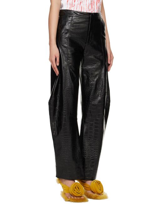 Puppets and Puppets Black Elliot Faux-leather Trousers
