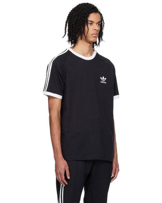 メンズ Adidas Originals スリーストライプス Tシャツ Black