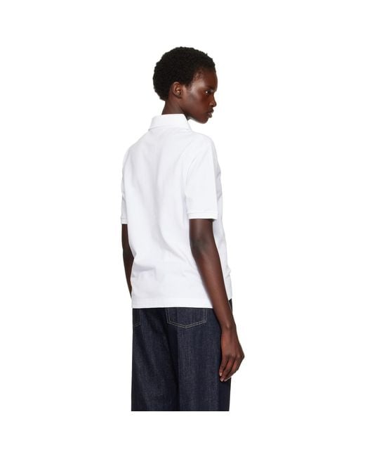 Jil Sander White Cotton Piquet Polo