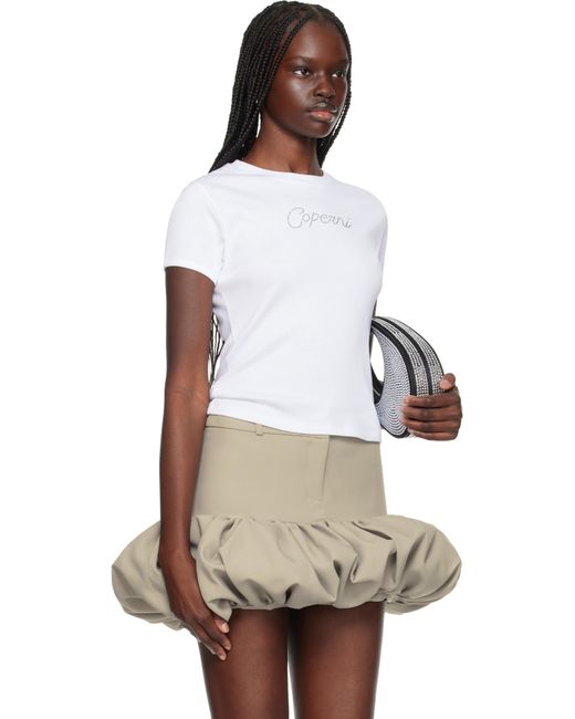 T-Shirt Blanc À Logo À Ornements Facettés Coperni en coloris White