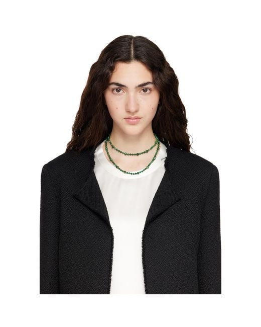 Totême  Metallic Infinity Bead Necklace