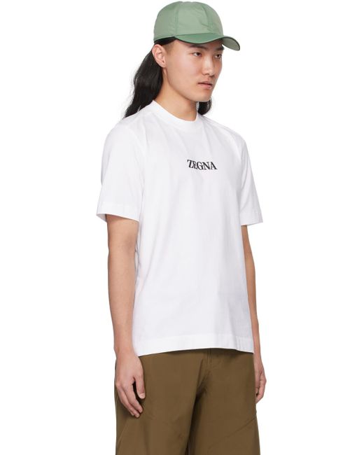 Zega t-shirt blac à col ras du cou - #usetheexistig Zegna pour homme en coloris White