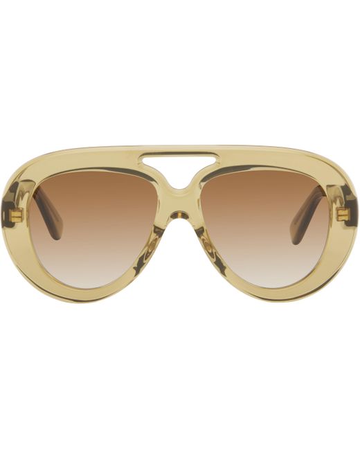 Loewe Black Khaki Round Spoiler Aviator Sunglasses