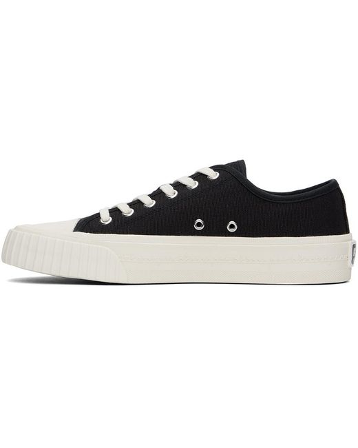 KENZO Black Paris Foxy Embroidered Canvas Sneakers for men