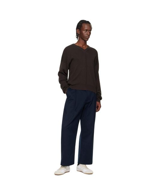 Studio Nicholson Blue Sorte Trousers for men