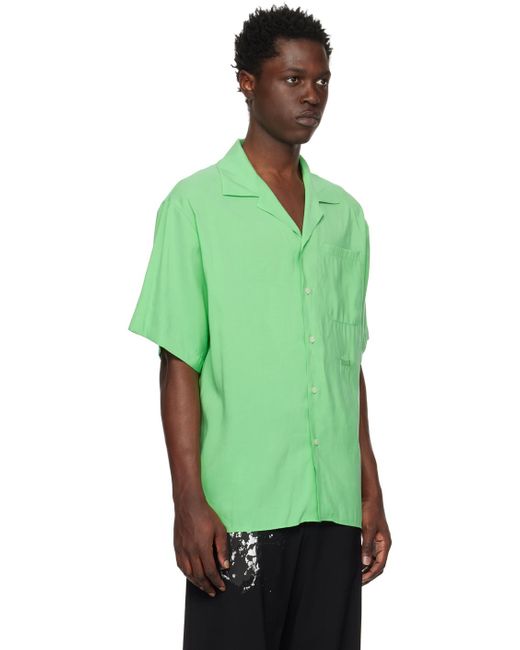 MSGM Green Fluid Shirt for men