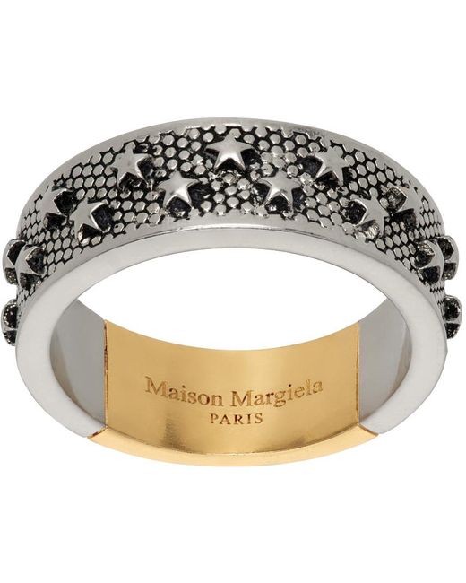 Maison Margiela Metallic Silver & Gold Star Ring for men