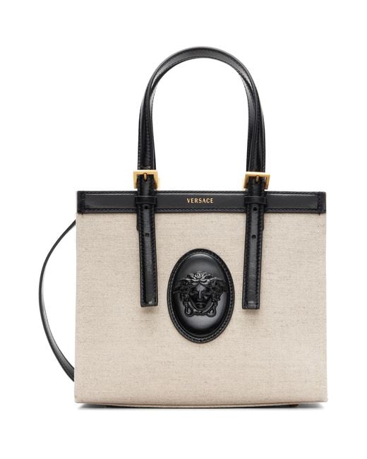 Versace Black Rivière Mini Canvas Tote