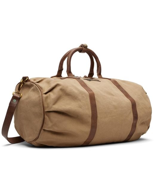 RRL Black Tan Douglas Duffle Bag for men