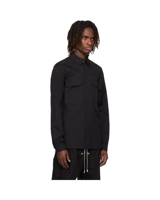 Rick Owens Black Temple Outershirt for men