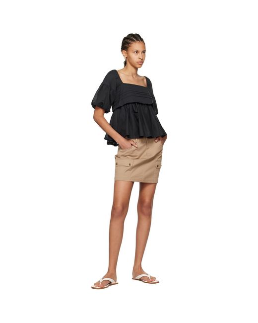 Staud Black Darla Blouse