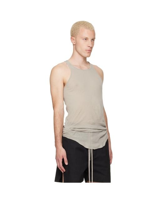 Rick Owens Natural Off- Tower Basic Rib Tank Top for men