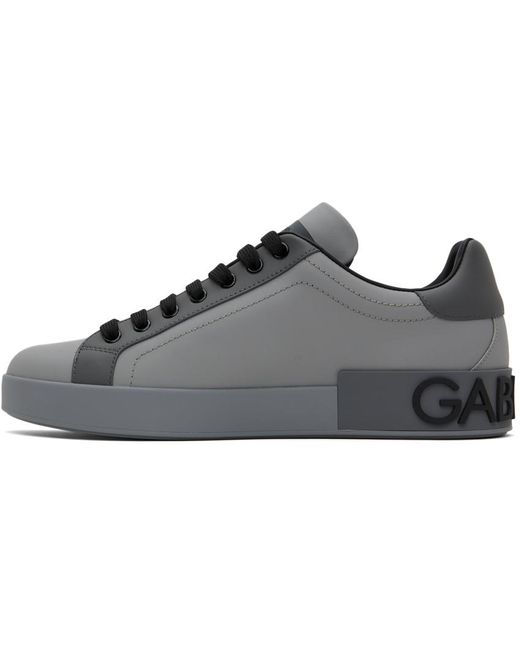 Baskets portofino grises Dolce & Gabbana pour homme en coloris Black