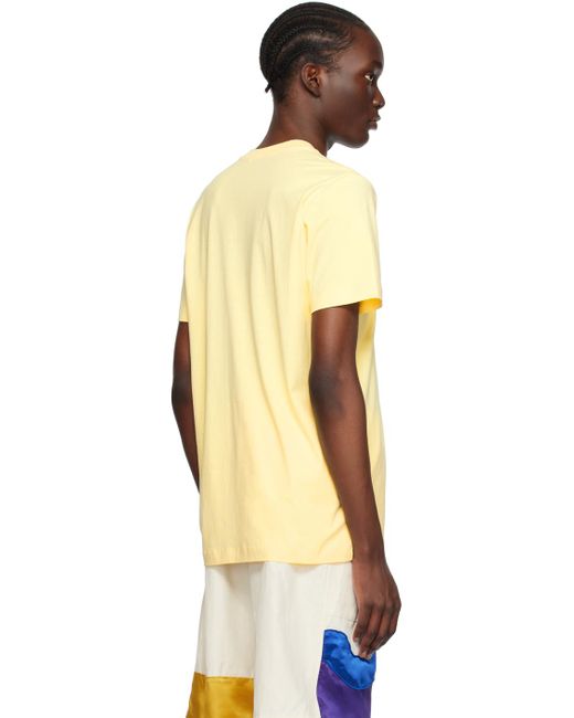 Marni Orange Yellow Embroidered T-shirt for men