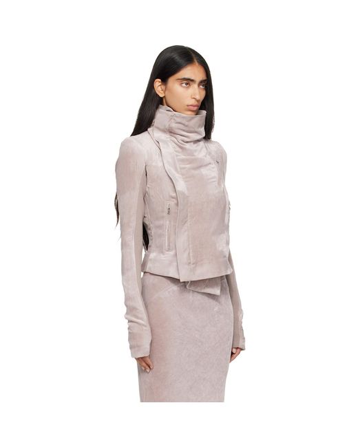 Rick Owens Brown Tower Classic Biker Jacket