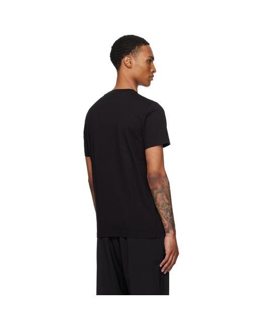 Moncler Black Three-Pack Logo Patch Cotton T-Shirts for men