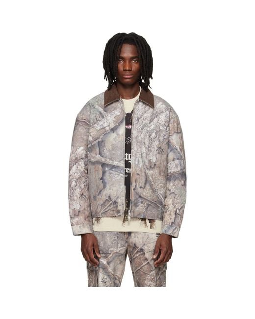 Represent Multicolor Khaki Realtree Trucker Jacket for men