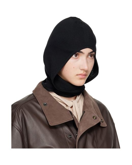 Lemaire Black Fine Wool Hood