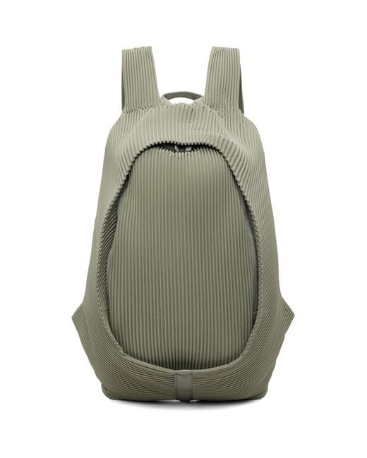Homme Plissé Issey Miyake Green Homme Plissé Issey Miyake Pleats Backpack for men