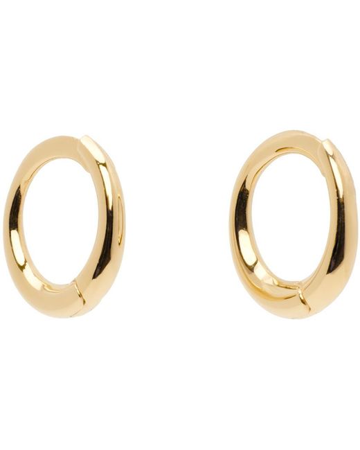 Petites boucles d'oreilles à anneau nouveau dorées Sophie Buhai en coloris Black