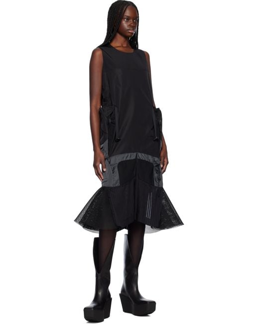 Junya Watanabe Black Paneled Midi Dress