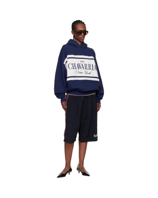Willy Chavarria Blue 'Chavarria' Stripe Gilroy Hoodie