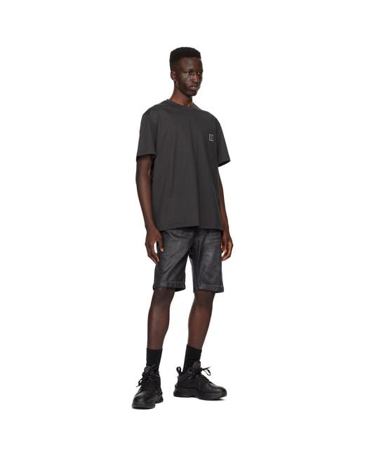 Wooyoungmi Black Faded Denim Shorts for men