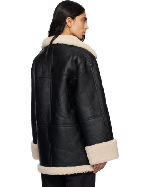 Totême  Black Signature Shearling Jacket