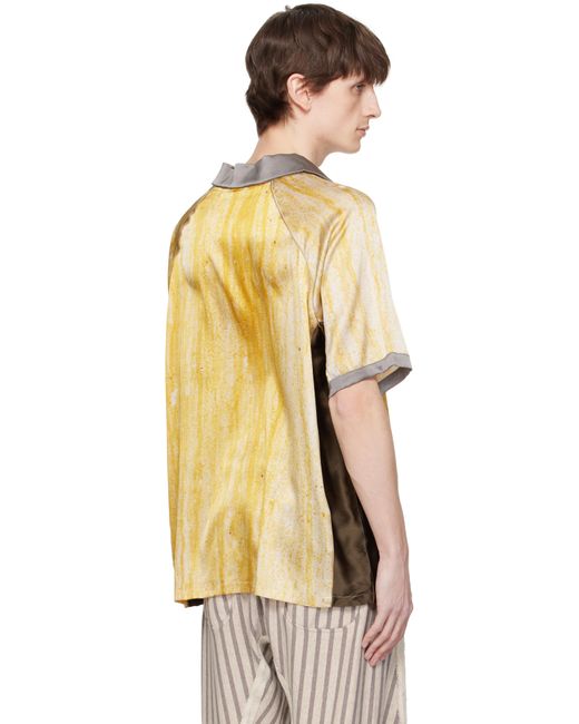 Polo De Soccer Jaune En Soie À Motif D'Éclaboussures Serapis pour homme en coloris Yellow