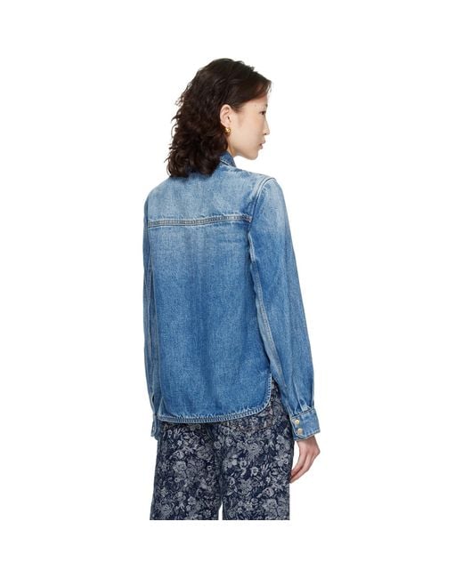 Ganni Blue Light Weight Denim Shirt