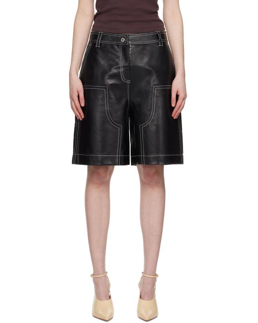 Stand Studio Black Rue Leather Shorts