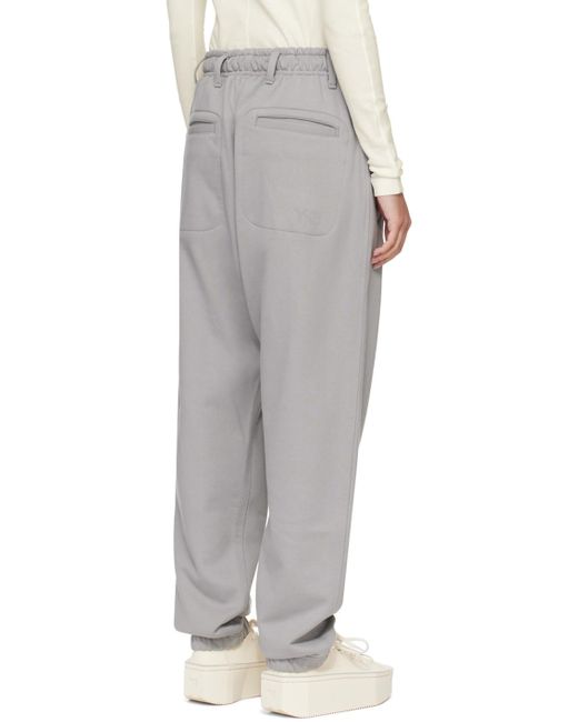 Pantalon de survêtement gris à cinq poches Y-3 pour homme en coloris White