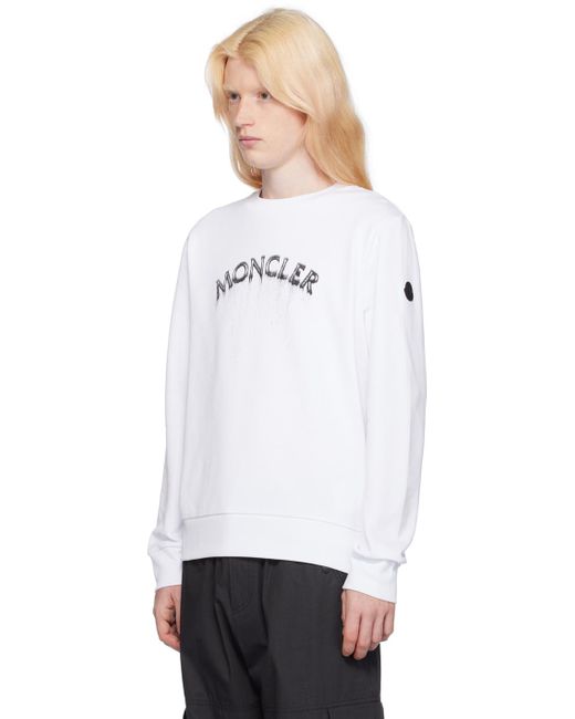Moncler White Printed Sweatshirt for men