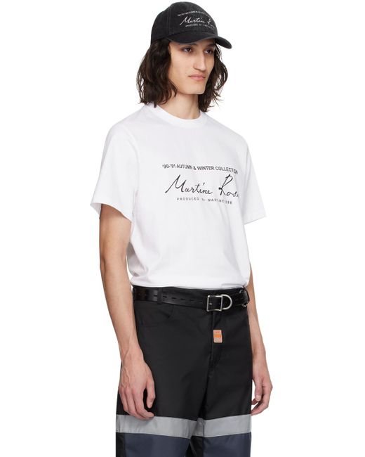 T-shirt blanc à logo et texte imprimés Martine Rose pour homme en coloris White
