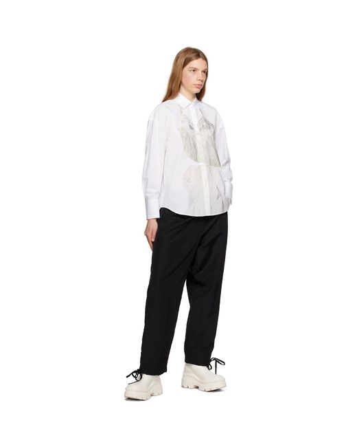 MSGM Black Elasticated-Ankles Wide-Leg Trousers