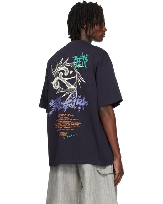 NAMESAKE Blue Sava Oversized Sail T-Shirt for men