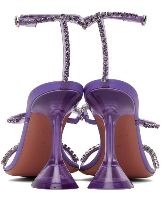 AMINA MUADDI Purple Gilda Glass Heeled Sandals