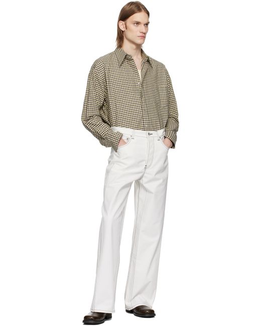 Karmuel Young Yellow Check Square Snap Off Shirt for men