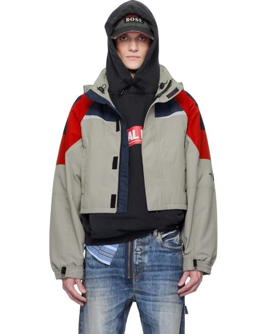 Martine Rose Black Taupe Shrunken Sports Jacket for men