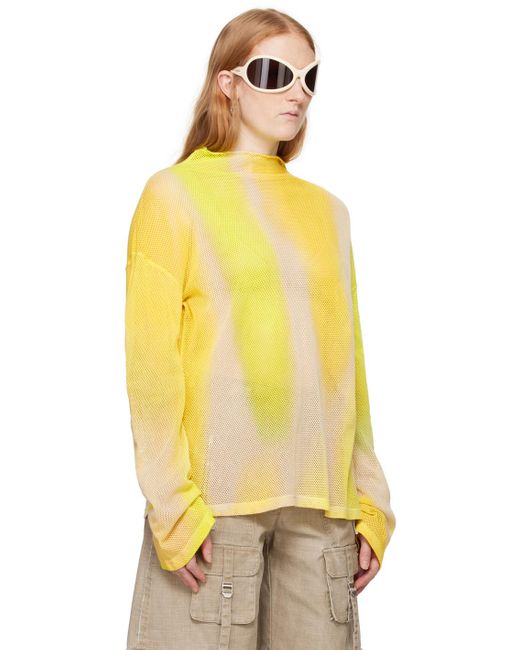 Acne Yellow Tie-dye Long Sleeve T-shirt