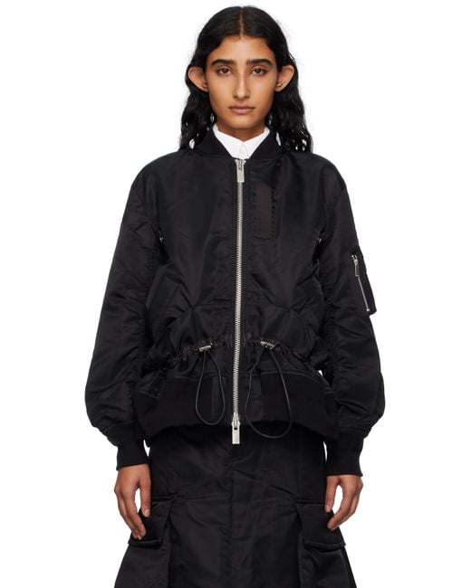 Sacai ブラック ナイロンツイル ブルゾンジャケット Black