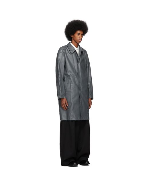 Dries Van Noten Black Coated Cotton Coat for men
