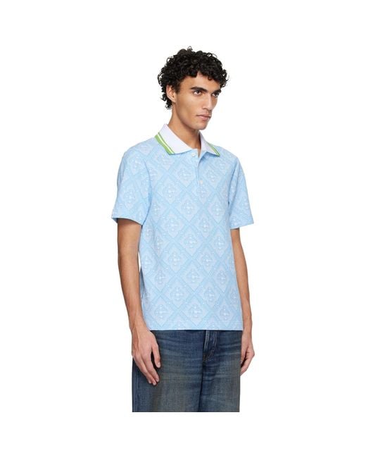 Casablanca Blue Jacquard Polo for men