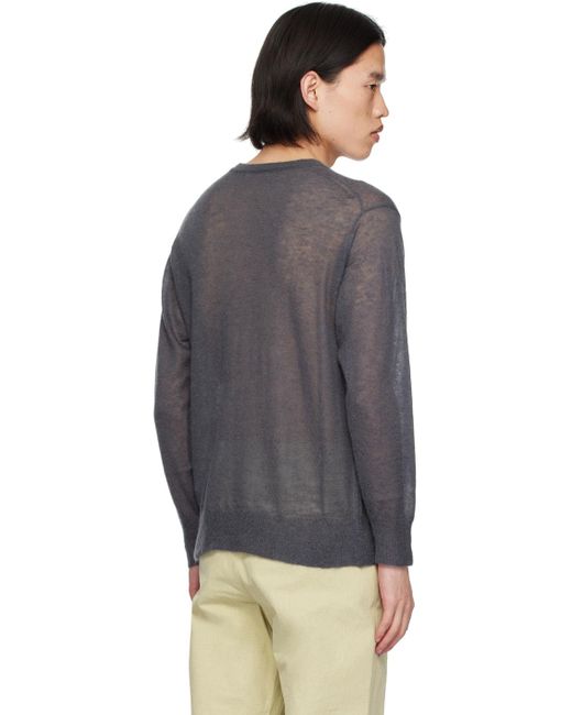 Auralee Black Sheer Sweater for men